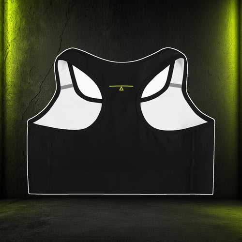 Aim Before You Swing Sports Bra — back on gym concrete
